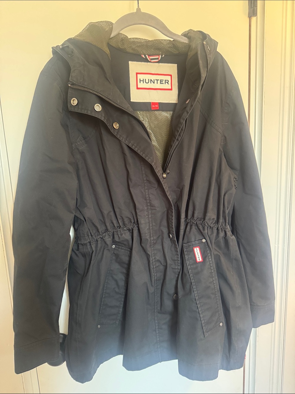 Hunter | Women's Black Utility Anorak Rain Jacket | XL